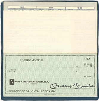 Mickey Mantle Owned Check Book With 1 Signed Check (Beckett)